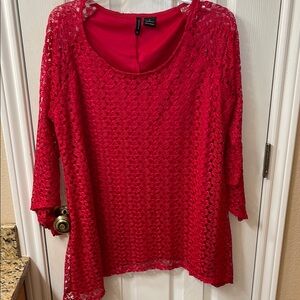 Elegant Red Lace Top